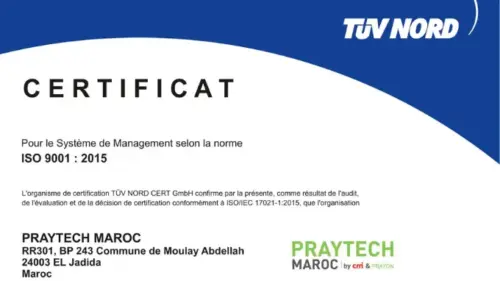 CERTIFICATION ISO 9001 V15